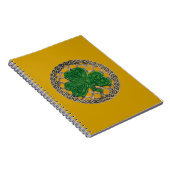 Gold Shamrock on Celtic Knots Spiral Notitieboek (Rechterzijde)