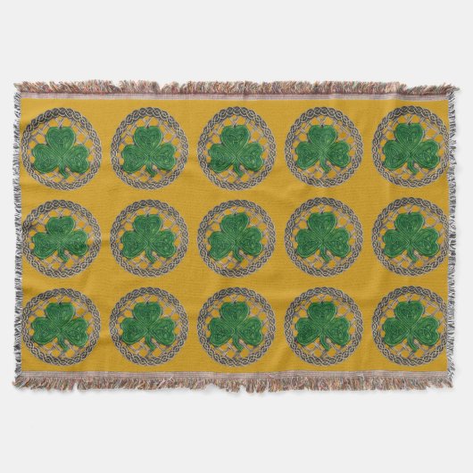 Gold shamrock on Celtic Knowand Blanket Deken (Voorkant)