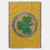 Gold shamrock on Celtic Knowand Blanket Deken (Voorkant Verticaal)