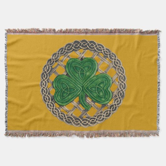 Gold shamrock on Celtic Knowand Blanket Deken (Voorkant)