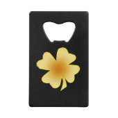 Gold Shamrock op Black Personalized Creditkaart Flessenopener (Achterkant)