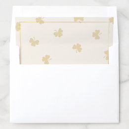 Gold Shamrock Pattern Cream & Gold Elegant