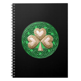 Gold Shamrock Spiral Notitieboek