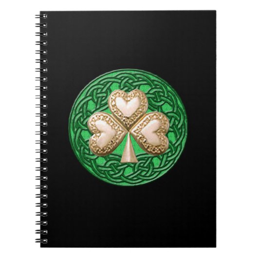 Gold Shamrock Spiral Notitieboek (Voorkant)
