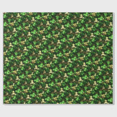 Gold Shamrocks Cadeaupapier (Vlak)