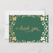 Gold Shamrocks, Irish Green Bedankt Cards (Voorkant)