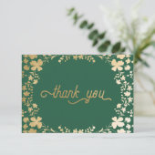 Gold Shamrocks, Irish Green Bedankt Cards (Staand voorkant)
