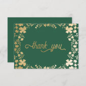 Gold Shamrocks, Irish Green Bedankt Cards (Voorkant / Achterkant)