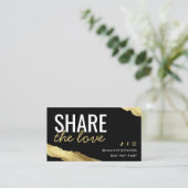 Gold Share The Love Reference Card Visitekaartje (Staand voorkant)