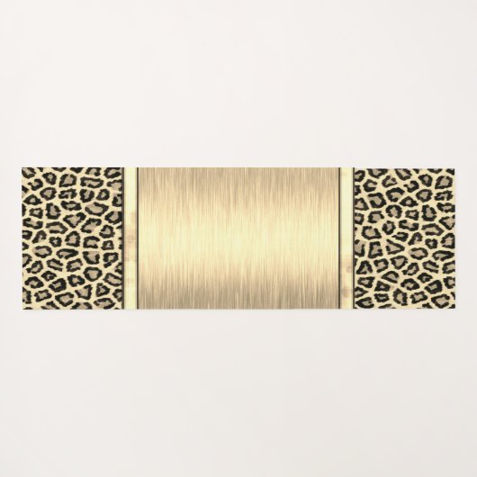 Gold Sheen Gold-leopard-printer Yogamat (Achterkant (horizontaal))
