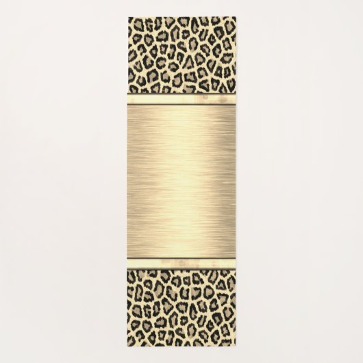 Gold Sheen Gold-leopard-printer Yogamat (Achterkant)