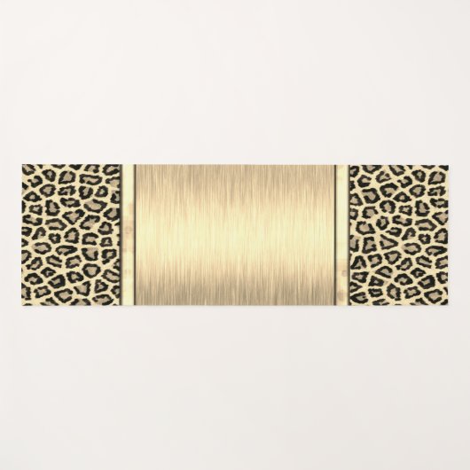 Gold Sheen Gold-leopard-printer Yogamat (Voorkant (horizontaal))