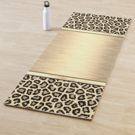 Gold Sheen Gold-leopard-printer Yogamat (In situ)