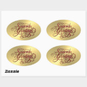 Gold Sheen Red Season's Sticker (Vel)