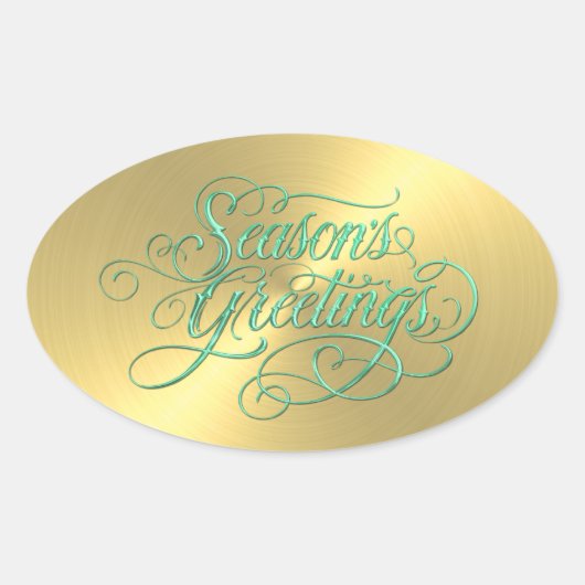 Gold Sheen Season's Greetings Sticker (Voorkant)