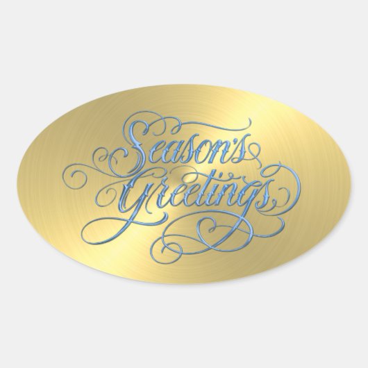 Gold Sheen Season's Greetings Sticker (Voorkant)