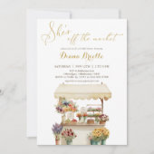 Gold She's Off The Market Uitnodiging voor een bru (Voorkant)