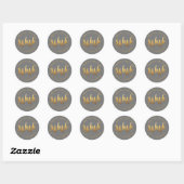 Gold Shh Surprise Birthday Gray Ronde Sticker (Vel)