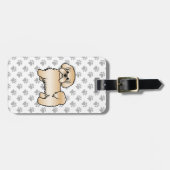 Gold Shih Tzu Cute Cartoon Dog & Custom Text Bagagelabel (Voorkant horizontaal)