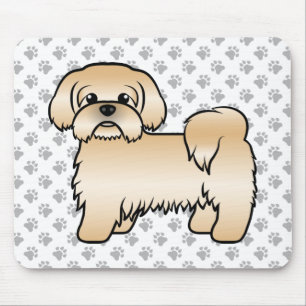 Gold Shih Tzu Cute Cartoon Dog Illustratie Muismat
