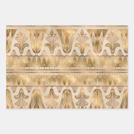 Gold Shimmer Art Deco Inpakpapier Vel (Voorkant 3)