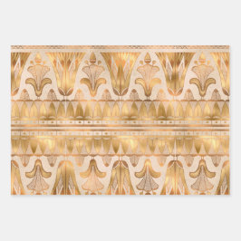 Gold Shimmer Art Deco Inpakpapier Vel