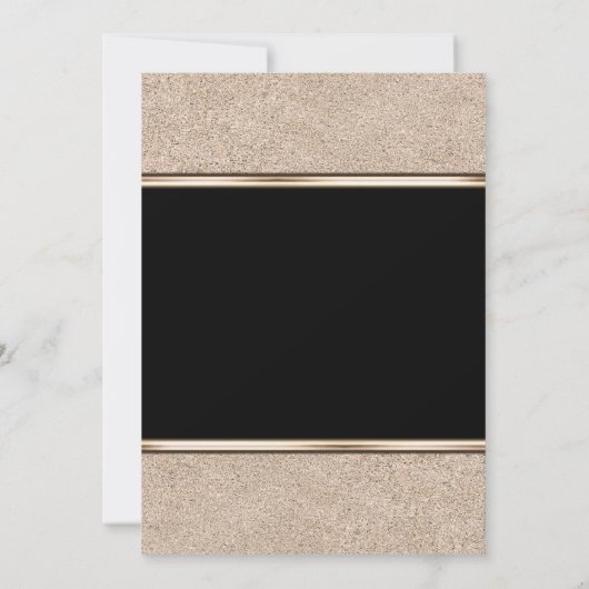 Gold Shimmer & Black Elegant Evenement Uitnodiging (Achterkant)