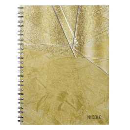 Gold Shimmer Crystal Glam Designer Style Notitieboek