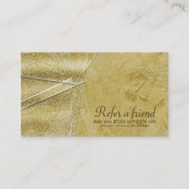 Gold Shimmer Crystal Glam Salon Verwijs een vriend Aanbevelingskaartje