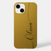 Gold Shimmer Elegant Calligraphy Script Name Case-Mate iPhone Case (Achterkant)