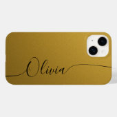 Gold Shimmer Elegant Calligraphy Script Name Case-Mate iPhone Case (Achterkant (horizontaal))