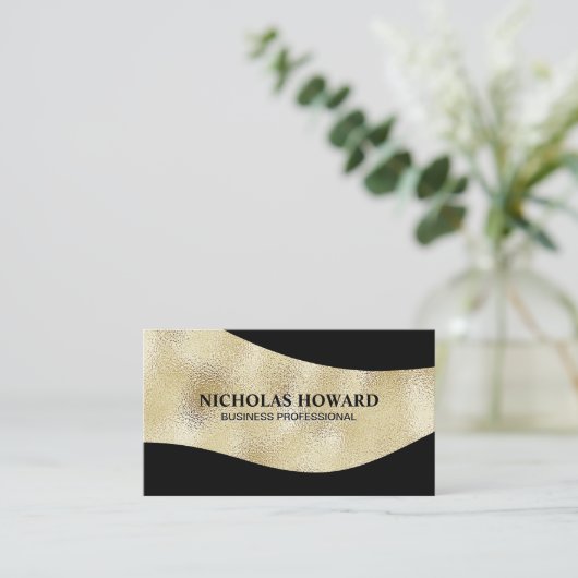 Gold Shimmer en Black Visitekaartje (Staand voorkant)