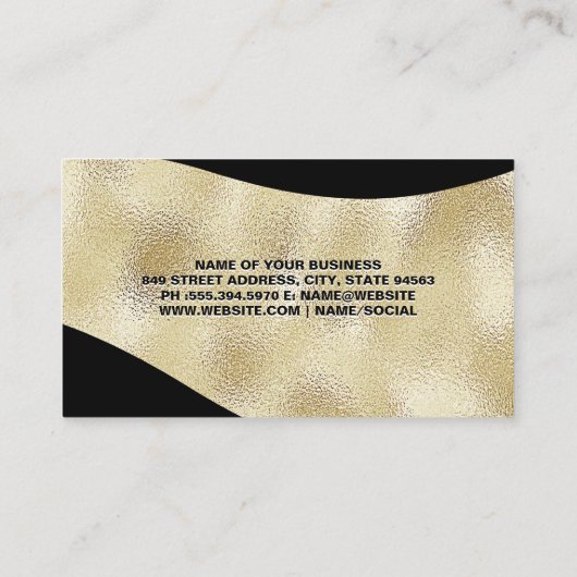 Gold Shimmer en Black Visitekaartje (Achterkant)