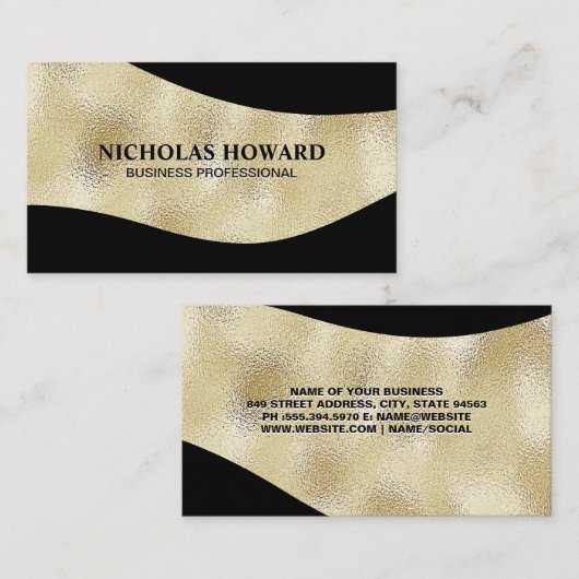 Gold Shimmer en Black Visitekaartje (Voorkant / Achterkant)
