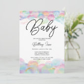 Gold Shimmer en Bubble Rainbow 1st Baby shower Kaart (Staand voorkant)