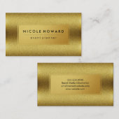 Gold Shimmer en stijlvol Faux Gold Lijst Visitekaartje (Voorkant / Achterkant)
