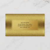 Gold Shimmer en stijlvol Faux Gold Lijst Visitekaartje (Achterkant)
