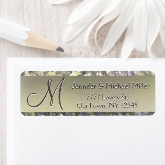 Gold Shimmer Glitter Address Label (Insitu)