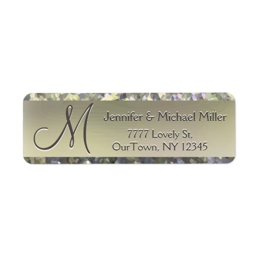 Gold Shimmer Glitter Address Label (Voorkant)