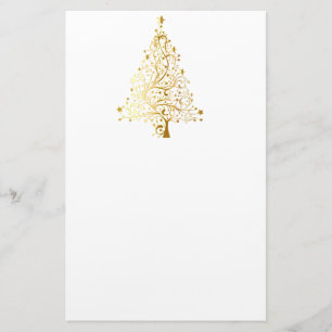 Gold Shimmer kerstboom Briefpapier