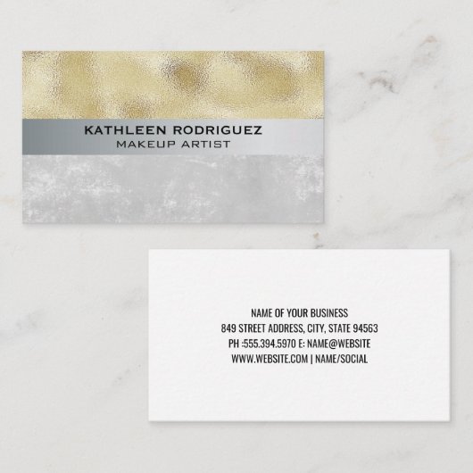 Gold Shimmer | Kleurblok voor textiel Visitekaartje (Voorkant / Achterkant)