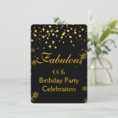Gold Shimmer Lights Birthday Party Kaart (Staand voorkant)