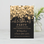 Gold Shimmer Lights - Kerstfeest Kaart (Staand voorkant)