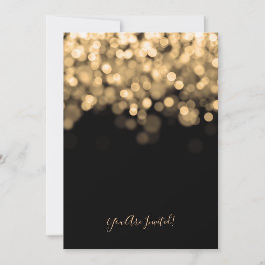 Gold Shimmer Lights - Kerstfeest Kaart (Achterkant)
