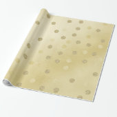 Gold Shimmer met Glitter Circles Cadeaupapier (Uitgerold)