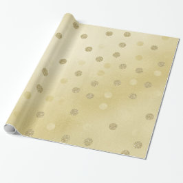Gold Shimmer met Glitter Circles Cadeaupapier