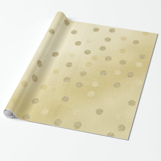Gold Shimmer met Glitter Circles Cadeaupapier (Uitgerold)