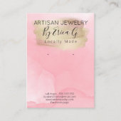 Gold Shimmer on roze Waterverf Visitekaartje (Voorkant)