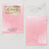 Gold Shimmer on roze Waterverf Visitekaartje (Voorkant / Achterkant)