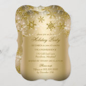 Gold Shimmer Snowflake kerstfeestdag Kaart (Voorkant / Achterkant)